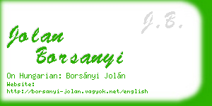 jolan borsanyi business card