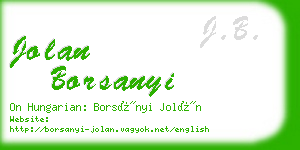 jolan borsanyi business card